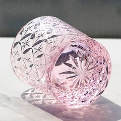 K9 Crystal Whiskey Glass Sparkling Rock Sharp Crystal Glasses 7oz Pink Art Gift