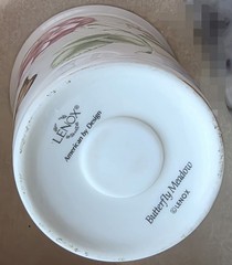 Lenox Butterfly Meadow Double-Walled Porcelain Tumbler Mug White Multicolor