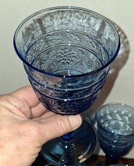 Set Of 11 Mikasa Crystal Tender Leaves Blue 7-1/4″ Water Goblets *Will Split*