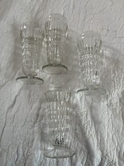 jeanette 4pc dessert parfait sundae ribbed glasses vintage mid century barware