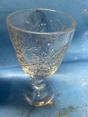 Vintage Never Used Set Of Crystal Glasses With Designs They Weigh 1 Pound Each