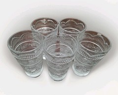 Vtg Set 5 Heritage Hannon Cristal D’arques-Durand Roses Tumblers/Glasses NOS