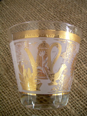 SET/8 VTG MCM Hazel Atlas COLONY 22K Gold Barware Old Fashioned Glasses MINT