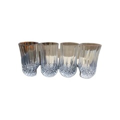 VTG NIOB Cristal d’Arques Longchamp Set of Four 24% Lead Crystal Tumbler Glasses