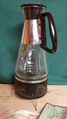 6 Cup Vintage Pyrex Nescafe Coffee Maker with Coffee Warmer 1955