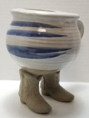 Vintage Muddy Waters Cowboy Boot Ceramic Cup Pottery Mug 5.5″ 1985