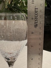 PIER 1 REFLECTIONS CRACKLE 9 1/4″ TALL STEM WINE GLASSES WATER GOBLETS SET OF 2