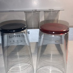 NEW Set of 4 Anchor Hocking 17oz Drinking Glasses in Original Box color bottoms