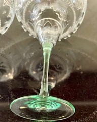 Set Of 2 Vintage Cristal d’Arques-Durand Sombrero Margarita Glasses – Green Stem