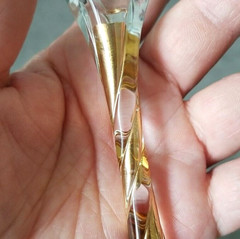 5 Vtg Aperitif Glasses With Gold Ribbon Stems