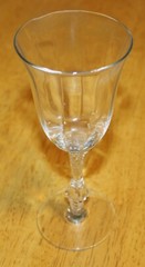 Cambridge Glass ~ 6-1/2″ OPTIC CLEAR CLARET STEM #3121 – (1931-1958)