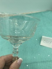 Rock Sharpe Cut Glass Wine Cocktail Tall Stem 6 1/4″ Vtg Libbey