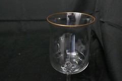 Lenox Crystal Intrigue Gold Water Goblet Clear Gold Trim 7 1/8″ T ca 1975-1989