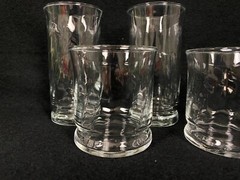Libbey Clear Swirl Pattern Lot of 8 Tumbler & Low Ball Drinking Glasses