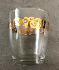 Gold Scroll Baroque Band Vintage Clear – 3-3/8″ JUICE / COCKTAIL GLASS