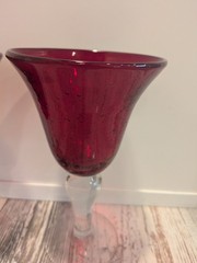 Artland Iris Ruby Red Seeded Bubble Glass Water Goblets – Set of 2 – 8 1/8″