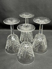 Set of 4 ~ Waterford «CLARE» Crystal Claret Wine Glasses ~ 5 7/8″ Tall