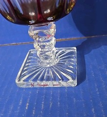 Westmoreland Wakefield Ruby Red Flashed Glass Goblet 6.5″ ARTIST SIGNED