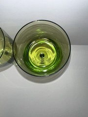 Vintage Green Stemmed Wine Glasses Set Of Four 9” Tall Holds 12 Fluid Ounces