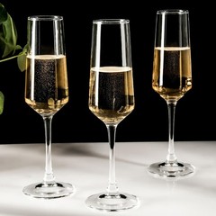 Set of 8 Long Stemmed Crystal Champagne Flutes – Clear Sparkling Wine Glasses fo