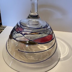 TGMG Romania Milano Mosaic Art Stained Glass Sherbet Bowl Purple Gold New Swirl