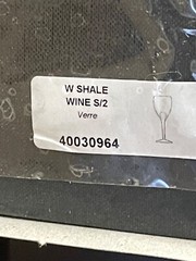 WATERFORD Crystal (2) SHALE GRAY Wine GOBLET Glass SET – W COLLECTION Pair