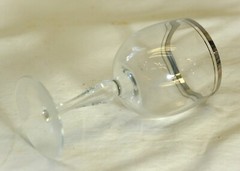 Double Platinum Ringed Rimmed Wine Glass 4 oz.