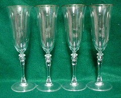 Cristal D Arques MARIA (GOLD) Champagne Flutes SOLD IN BOX SET OF SIX