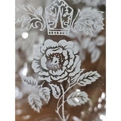 9 Vintage Libbey Etched White Rose Crown «QUEEN ESTHER» Goblets Htf Pattern