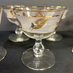 LIBBEY Golden Foliage 4 Oz Vintage Cocktail Glasses, Set of 6.