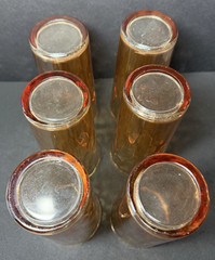 Vintage Jeannette Hex Optic/Honeycomb Peach Luster Carnival Glasses Set of 6