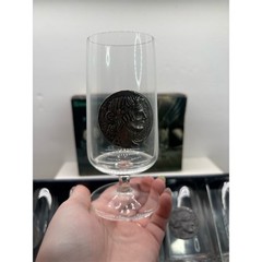 Rastal Lady 6-Piece Beer Goblet Glass Set Clear Stemmed Pewter Coins Box