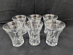 6 Fostoria Jamestown 10 oz Clear Swirl Tumbler Heavy Glass Iced Tea Water MCM