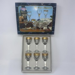 Set of 6 Vintage Cordial Liquor Glasses Gold Rimmed Barware – Crystal Mode Italy