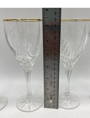 Set of 4 Lenox Debut Gold Wine glasses stems goblets 7 3/8″ high 6 oz to rim