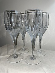 Four Mikasa Flame D’Amore Crystal 9”Tall Water Goblets – Wine Glasses