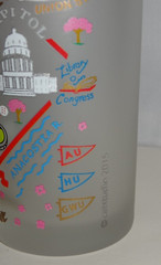 WASHINGTON DC White House Potomac Smithsonian Glass Cup Tumbler Catstudio 2015