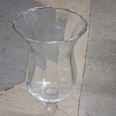 Clear Glass Wine Glass Flared Rim Stemmed Goblet Drinking Glass