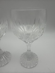 Baccarat Massena Crystal Wine Glasses 6.25” Set of 2 France Signed