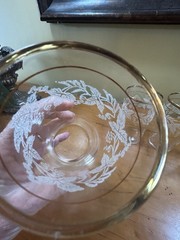 4 VTG Bartlett Collins Embossed Sugar Frosted Grapevine 24K Gold Trim Glasses