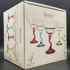 Circleware Snazzy With Style Margarita Glasses 4pc Made in Saudi Arabia 6.5″tall