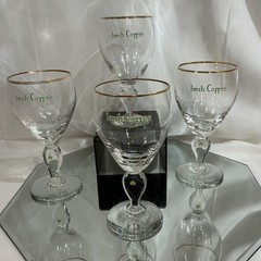 Durobor Irish Coffee w/Shamrocks 6″ Gold Rim – Set of 4
