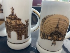 Fine Porcelain Romanian 5 Piece Shot Glasses Set