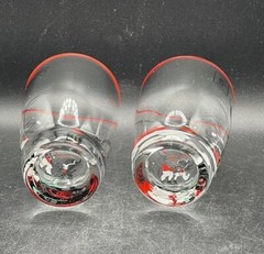 Libbey Glass Set Vtg 10oz Cooler Tumblers Pickwick Flat Dickens Characters 1948
