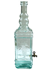 VTG Green Glass Beverage Dispenser /Olive Oil, TESTED, Italy 1.5 Gallons 18.5″T
