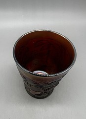 Dugan Floral & Grape Amethyst Carnival Glass Tumbler