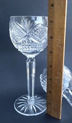 Set of 2 Tyrone Vintage Stemmed Crystal Wine Glasses