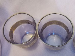 Vintage Pasabahce Glass w/Gold Etched Design Pitcher w/6 Glasses