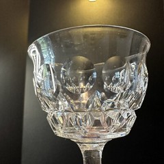 TUDOR Crystal Raleigh Champagne/Tall Sherbet Set of 4 Cut Dots & Lines, Star Cut
