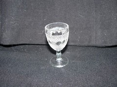 Dewdrop and Raindrop cordial clear non-flint Kokomo Glass Co. #50 circa 1902